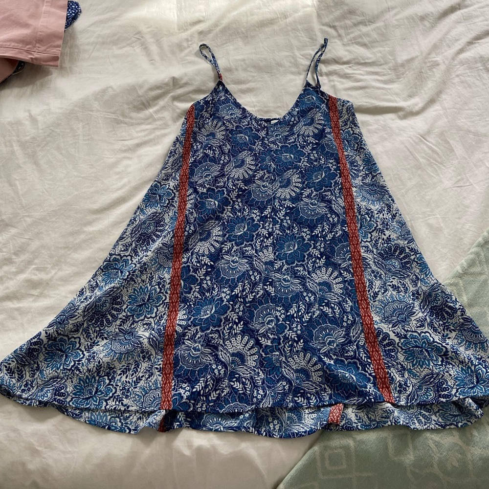 Mimi Chica blue and orange spaghetti strap mini dress size small